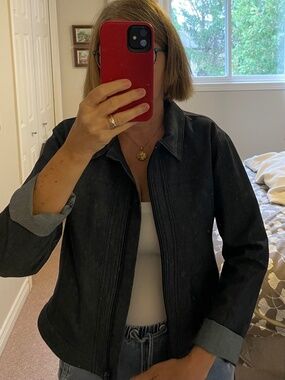 French Dressing Dark denim jacket size 6